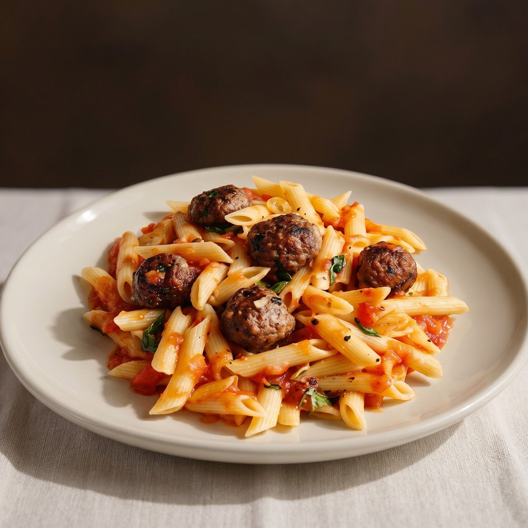 Penne & Meatballs.