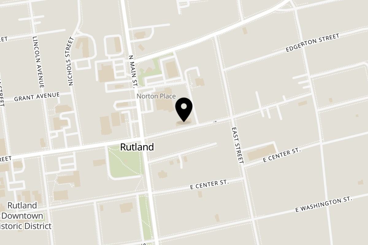 Map showing the location of Paisano's Italian Kitchen on 11 Terrill St in Rutland